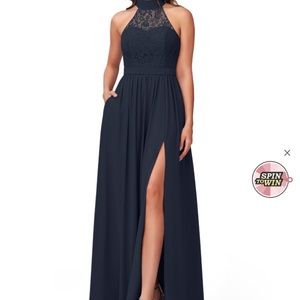 Azazie Emilia Dress in Navy